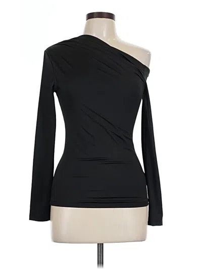 Pre-owned Assorted Brands Long Sleeve Top Black One Shoulder Neckline Tops