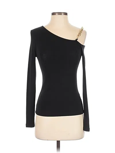 Pre-owned Assorted Brands Long Sleeve Top Black One Shoulder Neckline Tops