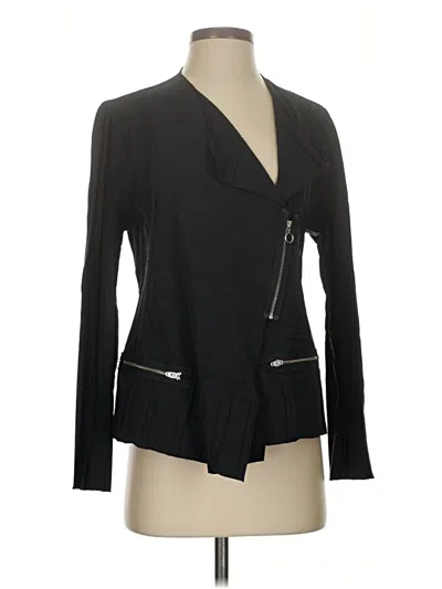 Pre-owned Assorted Brands Long Sleeve Top Black Plunge Neckline Tops