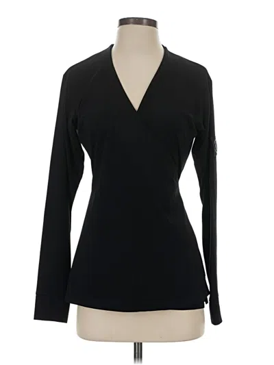Pre-owned Assorted Brands Long Sleeve Top Black Plunge Neckline Tops