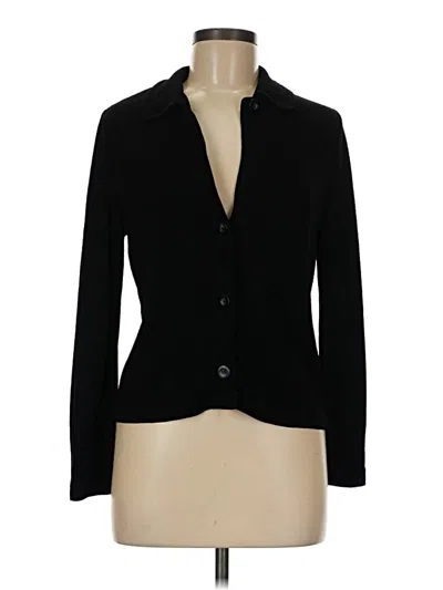 Pre-owned Assorted Brands Long Sleeve Top Black Plunge Neckline Tops