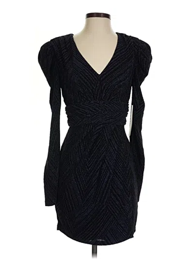 Assorted Brands Long Sleeve Top Black Plunge Neckline Tops