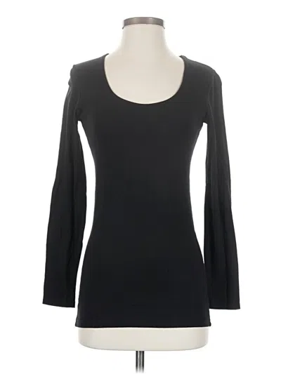 Pre-owned Assorted Brands Long Sleeve Top Black Scoop Neck Tops