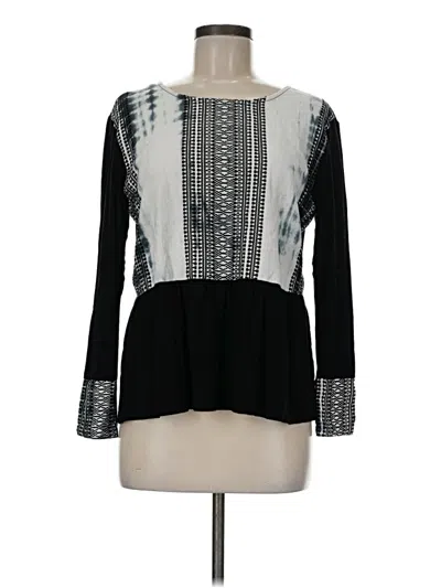 Pre-owned Assorted Brands Long Sleeve Top Black Square Neckline Tops