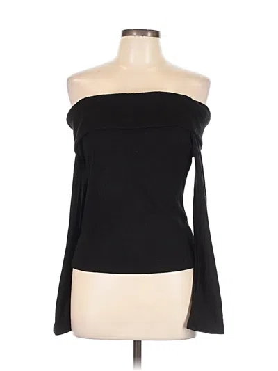 Pre-owned Assorted Brands Long Sleeve Top Black Strapless Neckline Tops