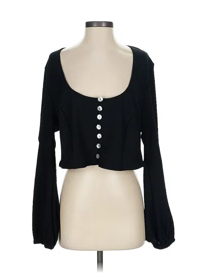 Assorted Brands Long Sleeve Top Black Sweetheart Neckline Tops