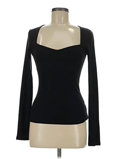 Pre-owned Assorted Brands Long Sleeve Top Black Sweetheart Neckline Tops