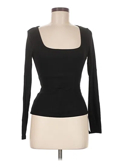 Assorted Brands Long Sleeve Top Black Sweetheart Neckline Tops