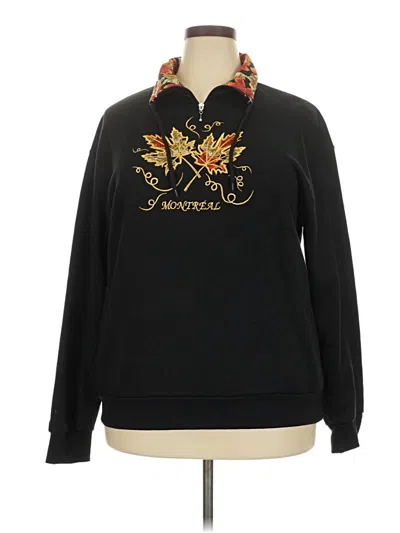 Pre-owned Assorted Brands Long Sleeve Top Black Turtleneck Tops