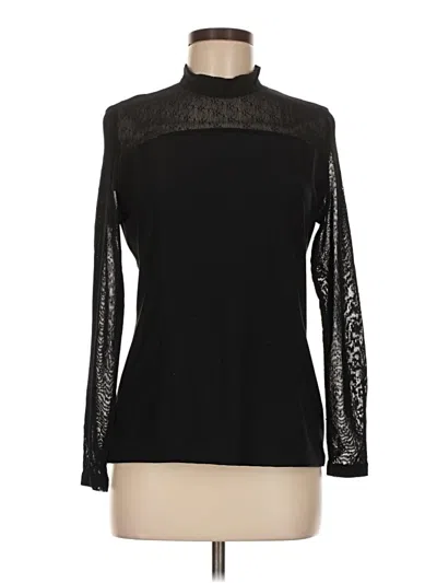 Pre-owned Assorted Brands Long Sleeve Top Black Turtleneck Tops