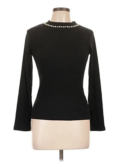 Pre-owned Assorted Brands Long Sleeve Top Black Turtleneck Tops