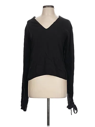 Pre-owned Assorted Brands Long Sleeve Top Black V Neck Tops