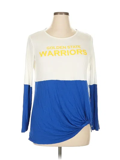 Pre-owned Assorted Brands Long Sleeve Top Blue Boatneck Tops