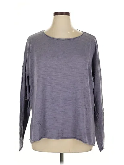 Pre-owned Assorted Brands Long Sleeve Top Blue Boatneck Tops