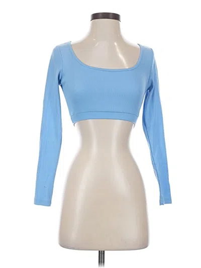 Pre-owned Assorted Brands Long Sleeve Top Blue Sweetheart Neckline Tops
