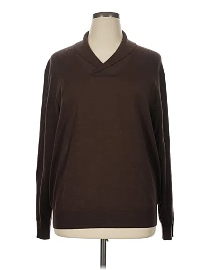 Pre-owned Assorted Brands Long Sleeve Top Brown Turtleneck Tops