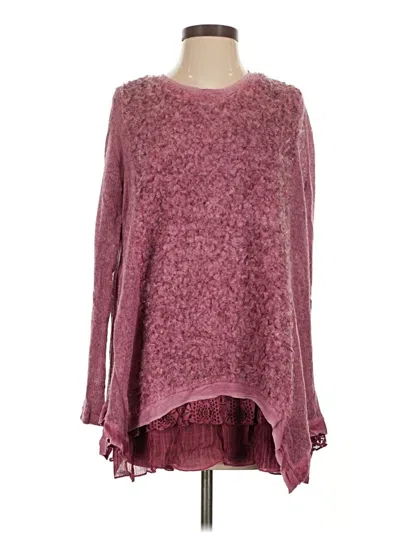 Assorted Brands Long Sleeve Top Burgundy Boatneck Tops