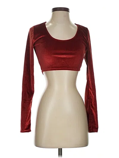 Assorted Brands Long Sleeve Top Burgundy Sweetheart Neckline Tops