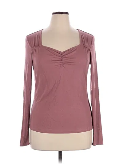 Pre-owned Assorted Brands Long Sleeve Top Burgundy Sweetheart Neckline Tops