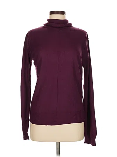 Pre-owned Assorted Brands Long Sleeve Top Burgundy Turtleneck Tops