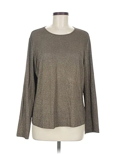 Pre-owned Assorted Brands Long Sleeve Top Gold Crew Neck Tops