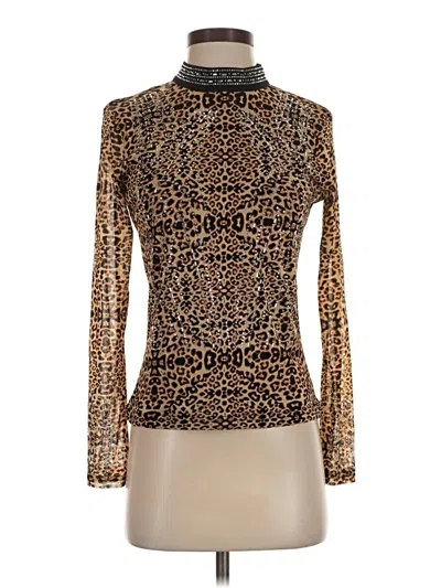 Pre-owned Assorted Brands Long Sleeve Top Gold High Neck Tops