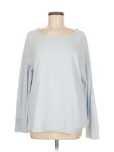 Pre-owned Assorted Brands Long Sleeve Top Gray Boatneck Tops