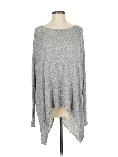 Pre-owned Assorted Brands Long Sleeve Top Gray Boatneck Tops