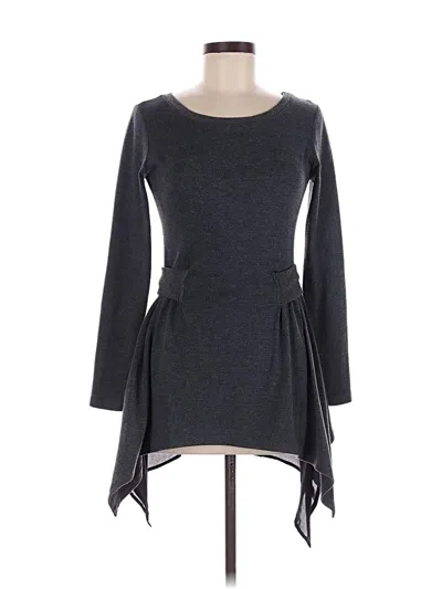 Pre-owned Assorted Brands Long Sleeve Top Gray Boatneck Tops