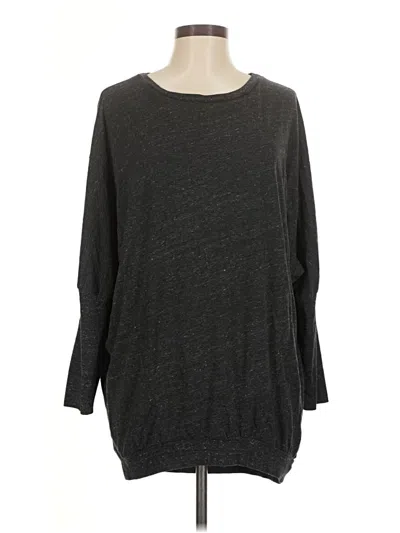 Pre-owned Assorted Brands Long Sleeve Top Gray Boatneck Tops