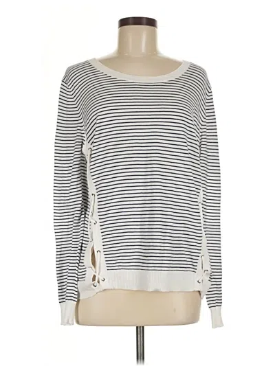 Pre-owned Assorted Brands Long Sleeve Top Gray Boatneck Tops