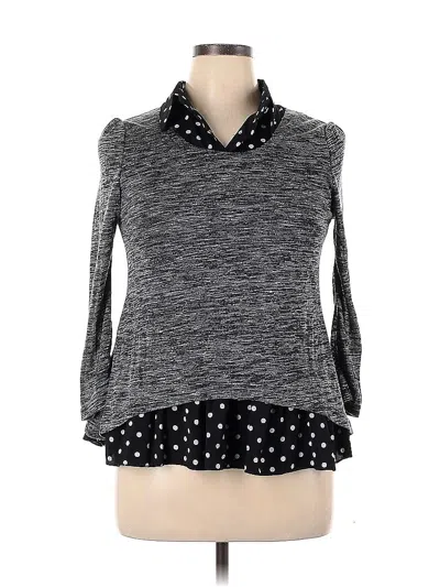 Pre-owned Assorted Brands Long Sleeve Top Gray Cowl Neck Tops