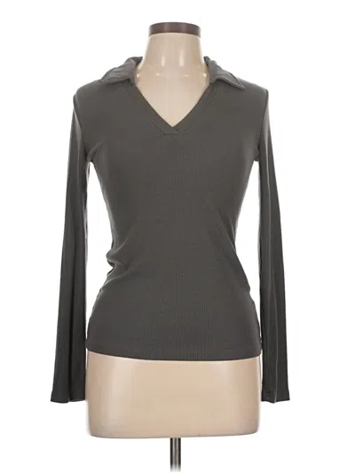 Pre-owned Assorted Brands Long Sleeve Top Gray Cowl Neck Tops