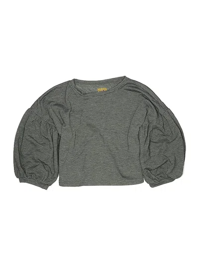 Pre-owned Assorted Brands Kids' Long Sleeve Top Gray Crew Neck Tops
