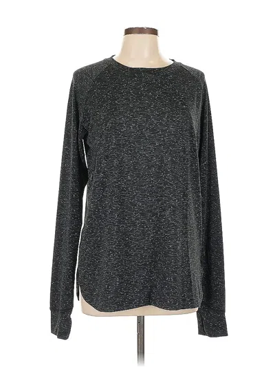 Pre-owned Assorted Brands Long Sleeve Top Gray Crew Neck Tops