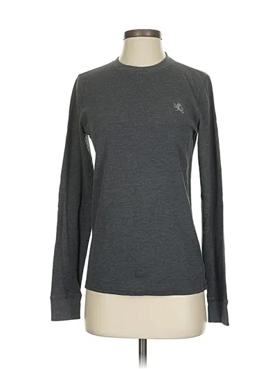 Pre-owned Assorted Brands Long Sleeve Top Gray Crew Neck Tops
