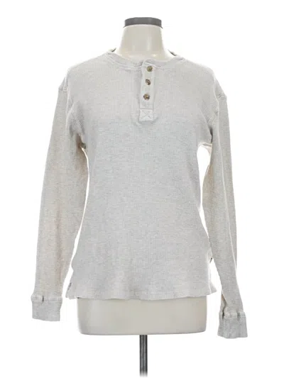 Pre-owned Assorted Brands Long Sleeve Top Gray Crew Neck Tops