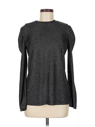 Pre-owned Assorted Brands Long Sleeve Top Gray Crew Neck Tops