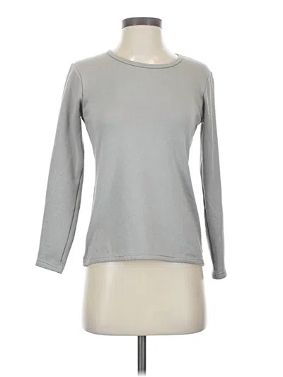 Pre-owned Assorted Brands Long Sleeve Top Gray Crew Neck Tops