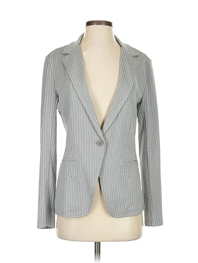 Pre-owned Assorted Brands Long Sleeve Top Gray Plunge Neckline Tops