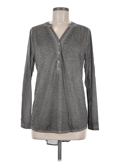 Assorted Brands Long Sleeve Top Gray V-neck Tops