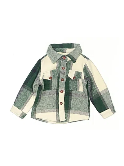 Pre-owned Assorted Brands Babies' Long Sleeve Top Green Collared Neckline Tops