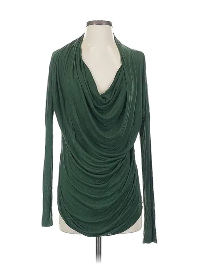 Pre-owned Assorted Brands Long Sleeve Top Green Cowl Neck Tops