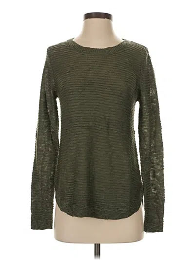 Pre-owned Assorted Brands Long Sleeve Top Green Crew Neck Tops