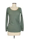 Assorted Brands Long Sleeve Top Green Scoop Neck Tops In Green