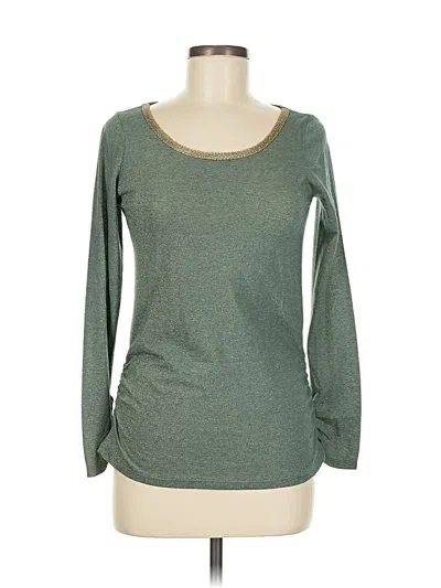 Assorted Brands Long Sleeve Top Green Scoop Neck Tops