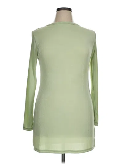 Pre-owned Assorted Brands Long Sleeve Top Green Scoop Neck Tops