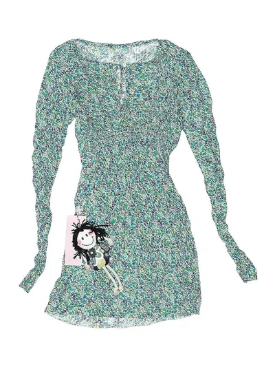 Pre-owned Assorted Brands Kids' Long Sleeve Top Green Sweetheart Neckline Tops