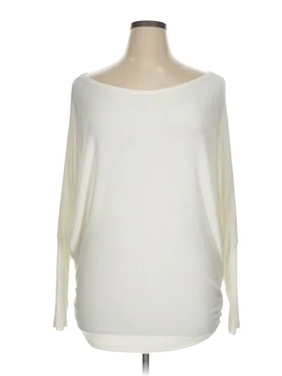 Pre-owned Assorted Brands Long Sleeve Top Ivory Boatneck Tops In White