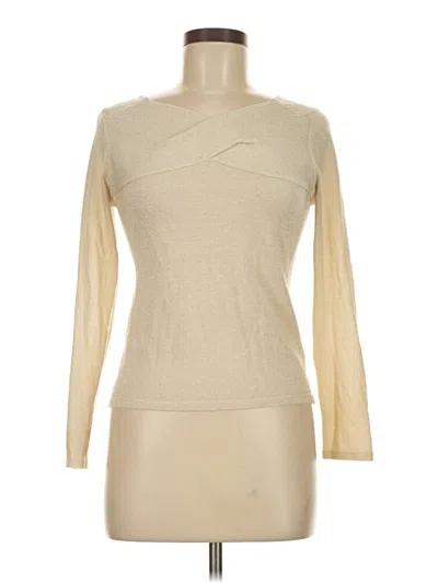 Pre-owned Assorted Brands Long Sleeve Top Ivory One Shoulder Neckline Tops In White